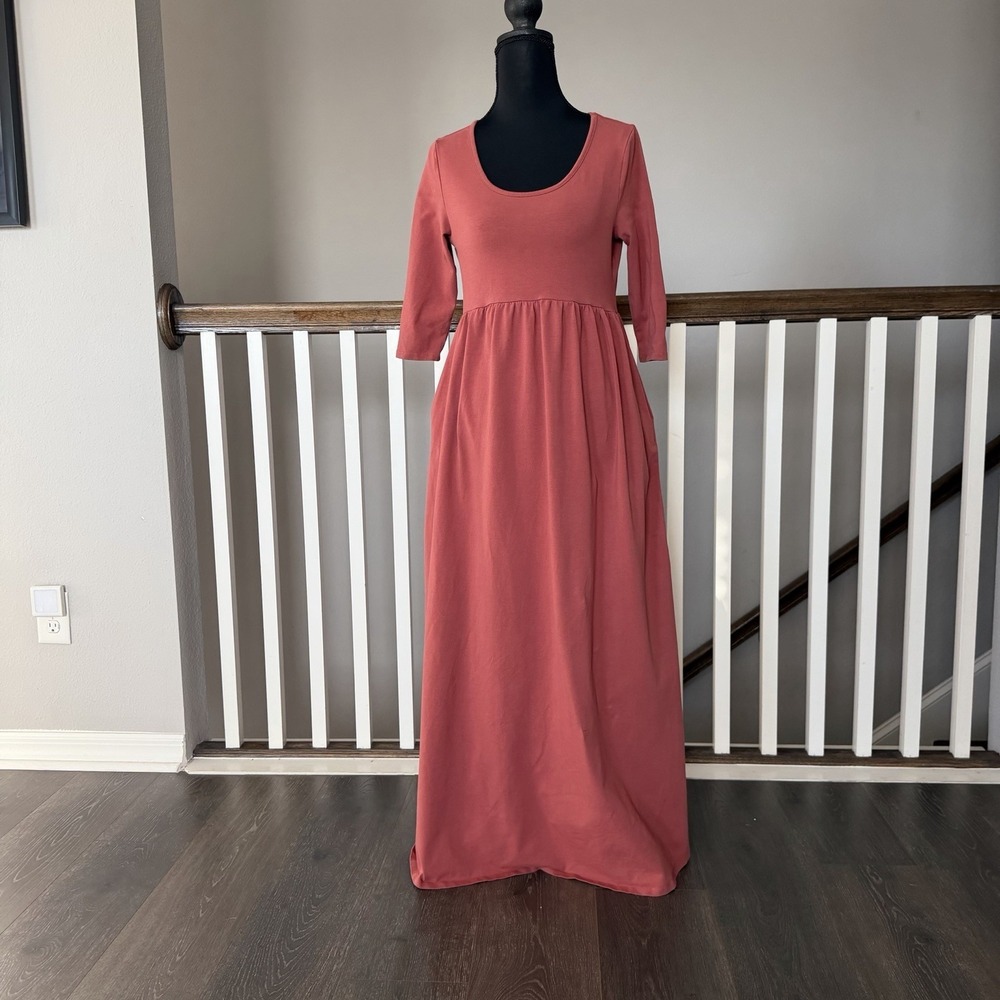 Matilda Jane Joanna Gaines 3/4 Sleeve Maxi Dress Minimalist Cottage Boho Prairie